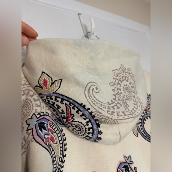 Gap Teen Paisley Print‎ Cream Hoodie Sweater - Picture 6 of 6